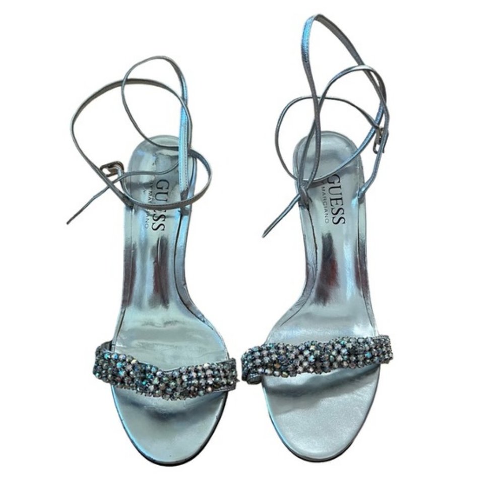 Silver Guess by Marciano Heels Size 8